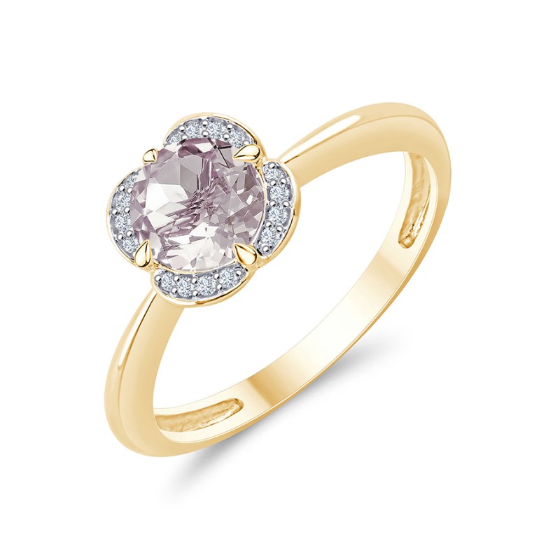 BAGUE LITTLE KALISTA QUARTZ ROSE ET DIAMANT