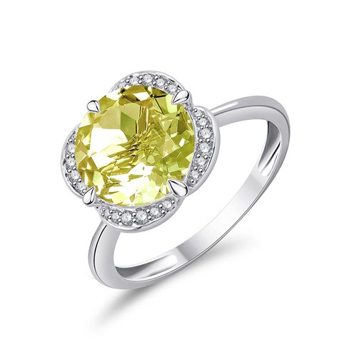 BAGUE KALISTA  LEMON QUARTZ ET DIAMANT