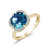 BAGUE KALISTA TOPAZE  BLUE LONDON ET DIAMANT