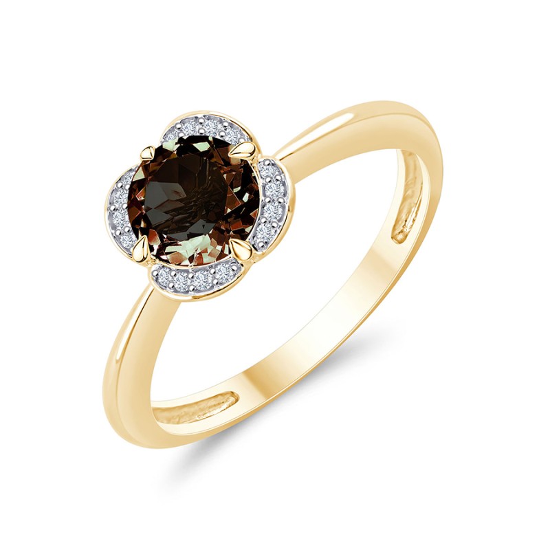 BAGUE LITTLE KALISTA QUARTZ FUMÉ ET DIAMANT