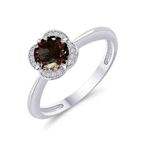 BAGUE LITTLE KALISTA QUARTZ FUMÉ ET DIAMANT