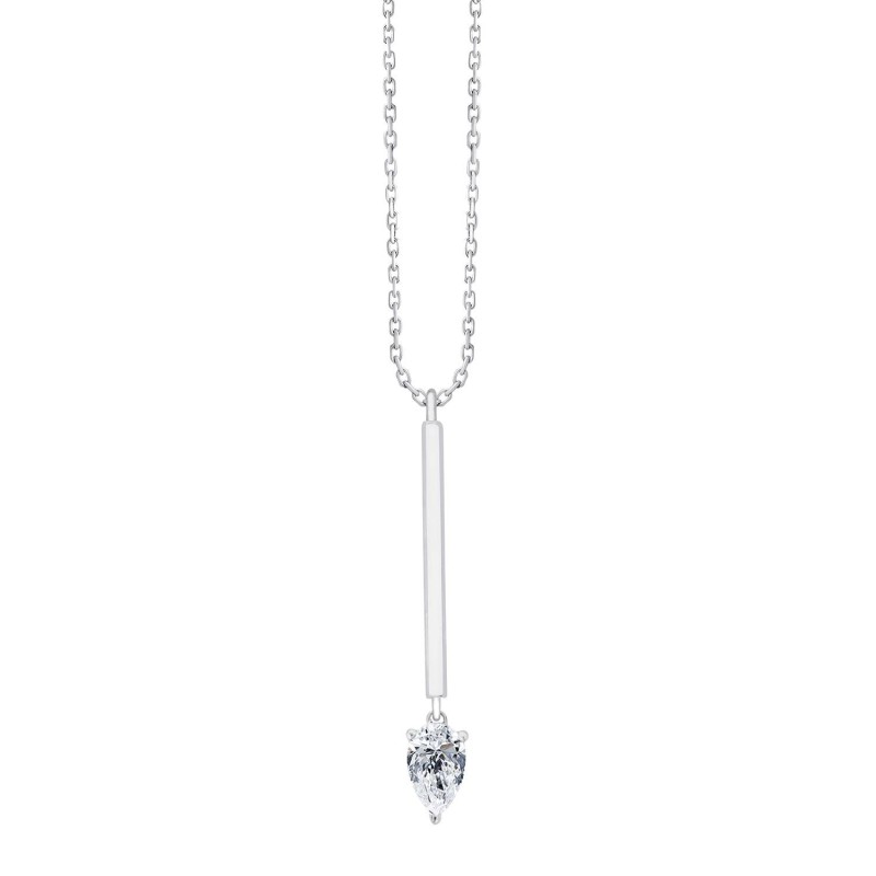 Collier diamant poire 3 griffes – 0