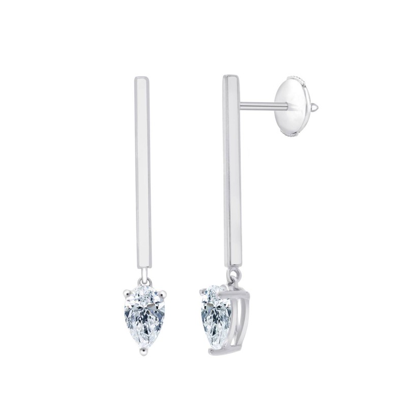 Boucles d'oreilles diamant poire 0.60 ct