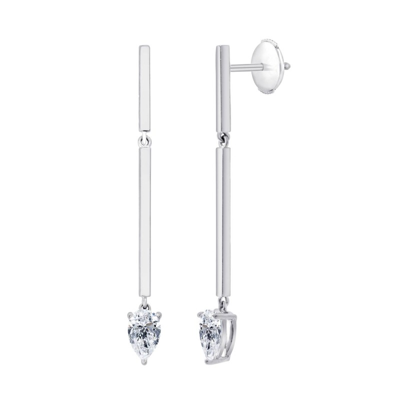 Boucles d'oreilles poire 0.60 ct