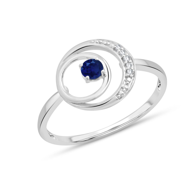 BAGUE SAPHIR  ET DIAMANTS  W6/R2