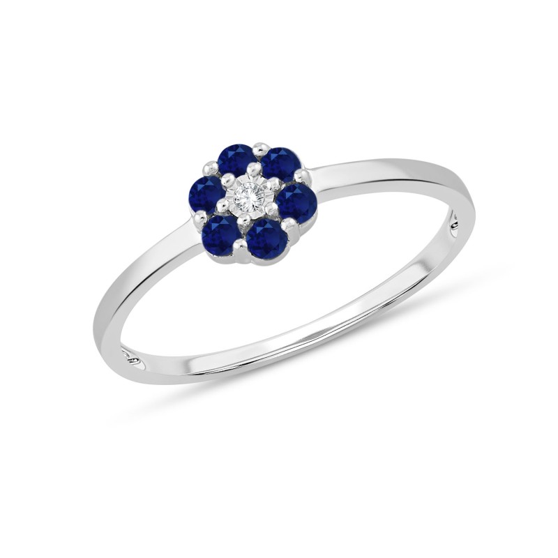 BAGUE SAPHIR  ET DIAMANTS W6/R4