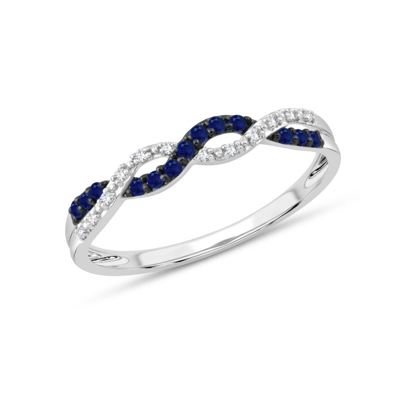 BAGUE SAPHIR  ET DIAMANTS W6/R11