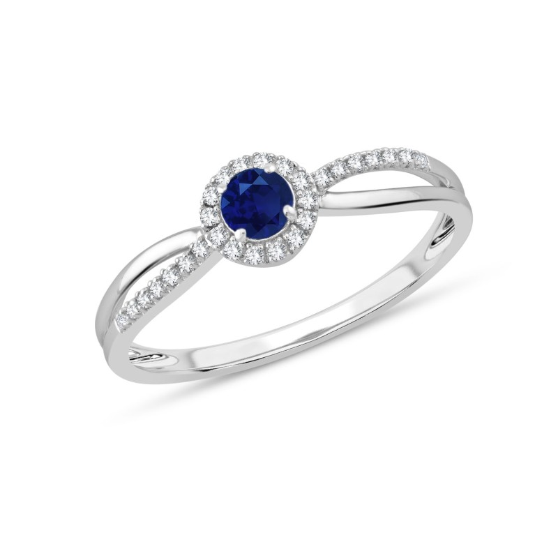 BAGUE SAPHIR  ET DIAMANTS W6/R12