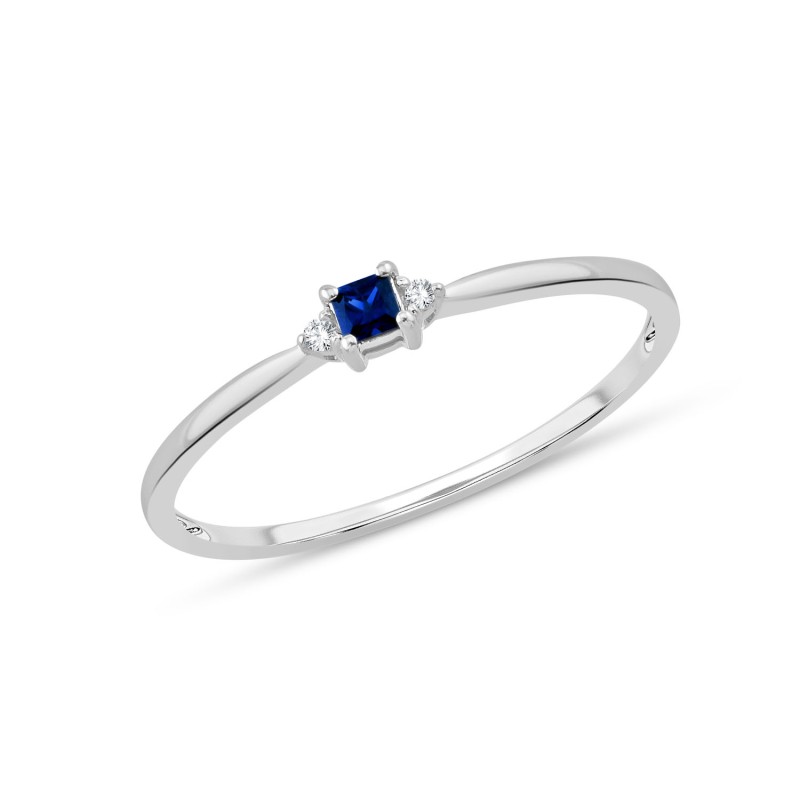BAGUE SAPHIR  ET DIAMANTS W6/R15