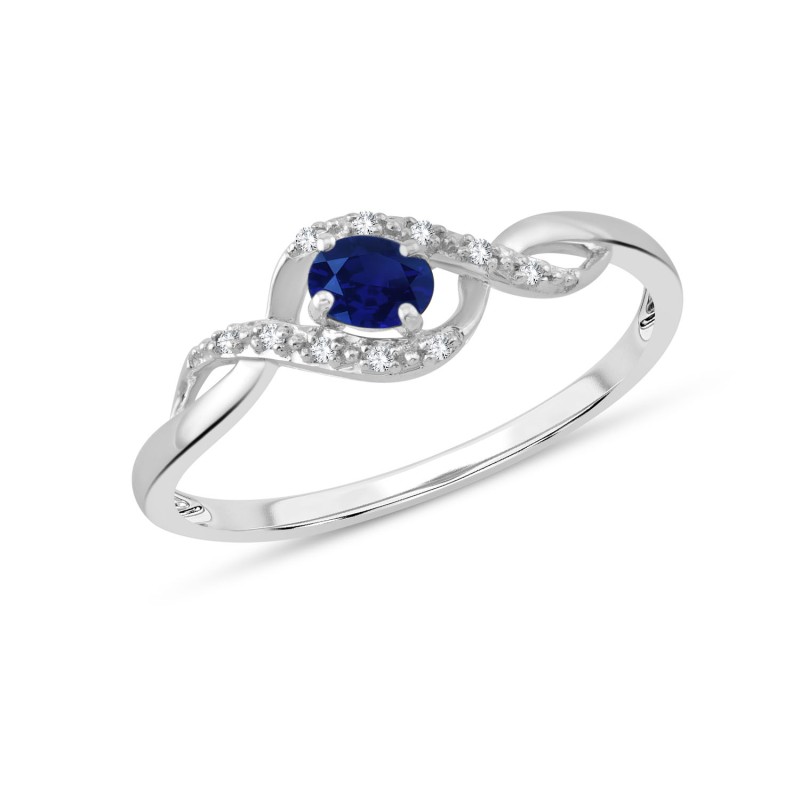 BAGUE SAPHIR  ET DIAMANTS W6/R24