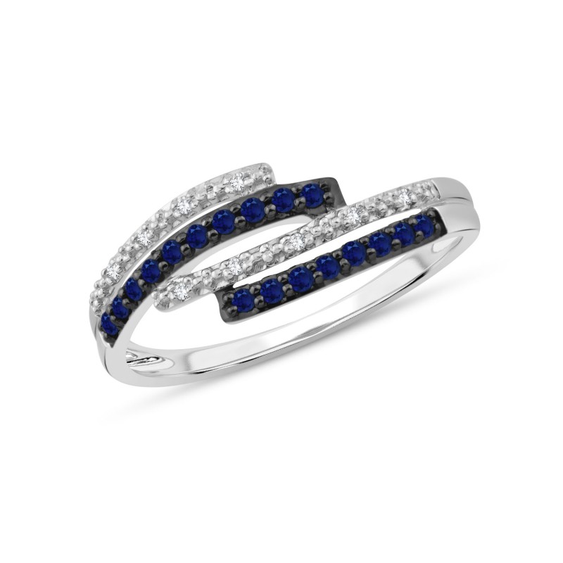 BAGUE SAPHIR  ET DIAMANTS W6/R26