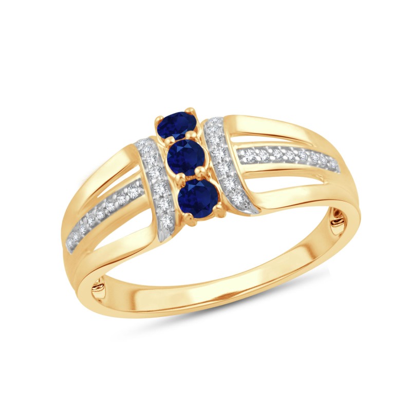 BAGUE SAPHIR  ET DIAMANTS W7/R6
