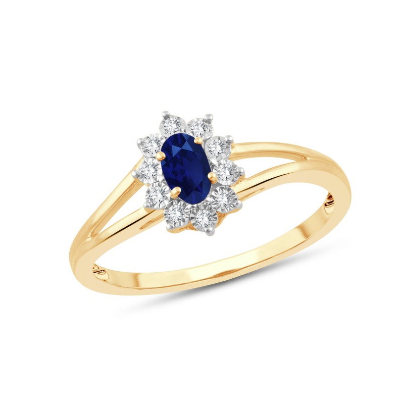 BAGUE SAPHIR  ET DIAMANTS W7/R10