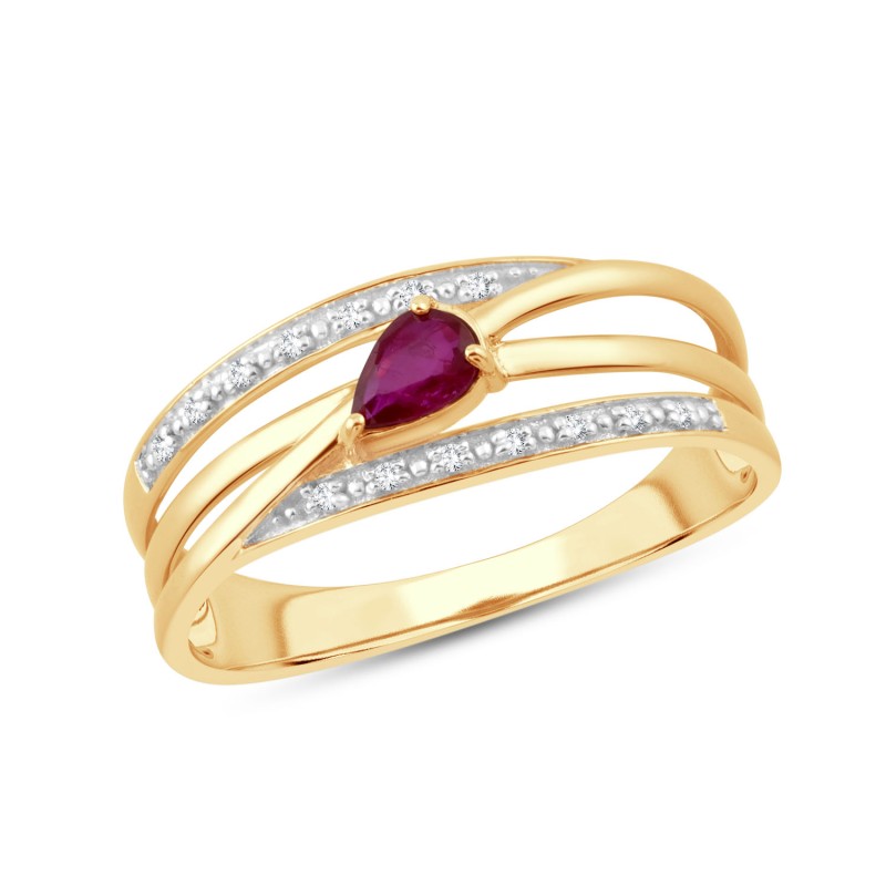 BAGUE RUBIS  ET DIAMANTS W7/R16