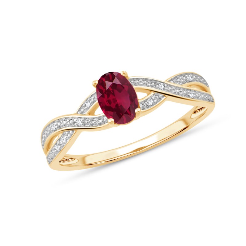 BAGUE RUBIS  ET DIAMANTS W7/R25