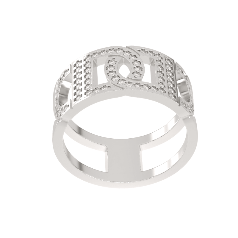 Bague La Villa grand modèle pavé diamant